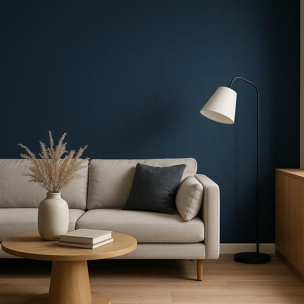 Erismann Elysium 10473-19 deep navy linen-effect textured wallpaper