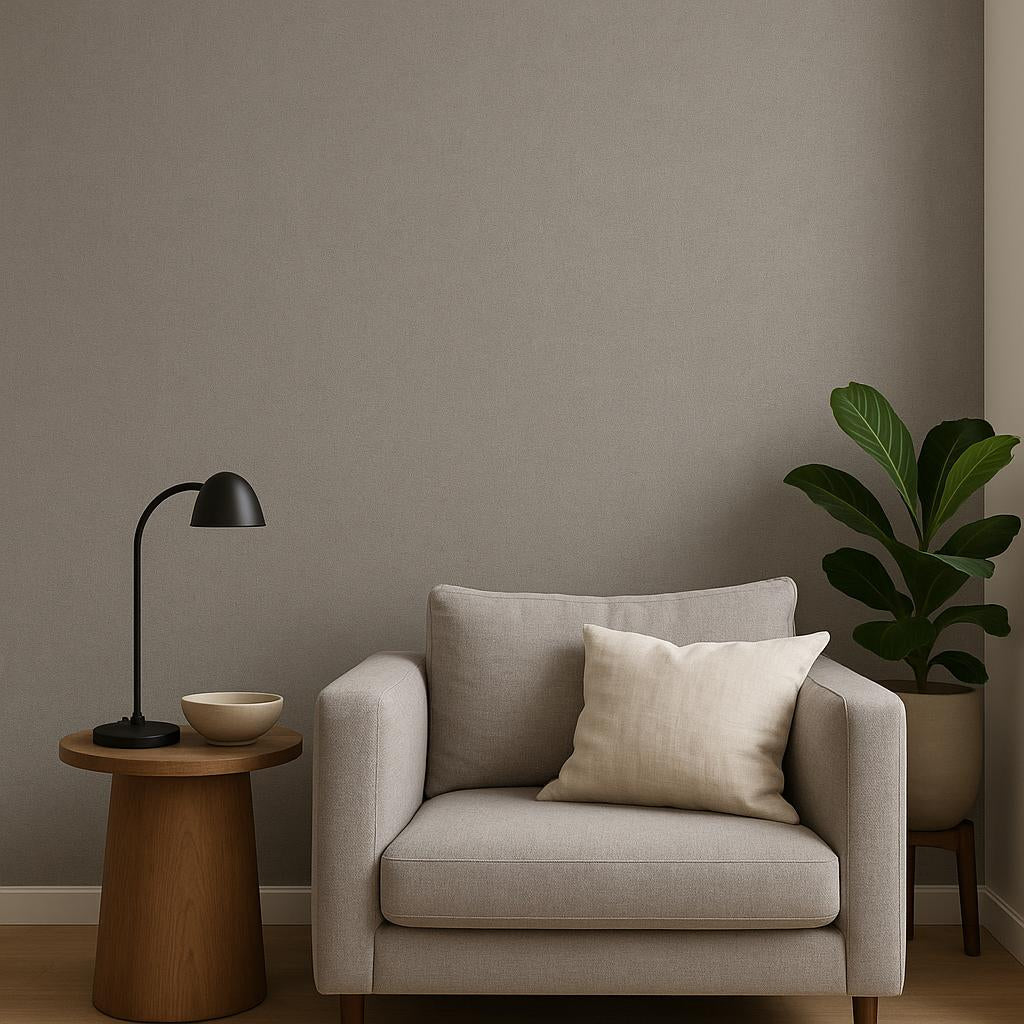 Erismann Elysium 10473-29 grey linen-look textured wallpaper swatch
