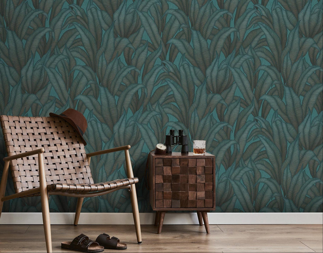 Erismann Fashion For Walls 4 10371-19 turquoise leafy botanical wallpaper