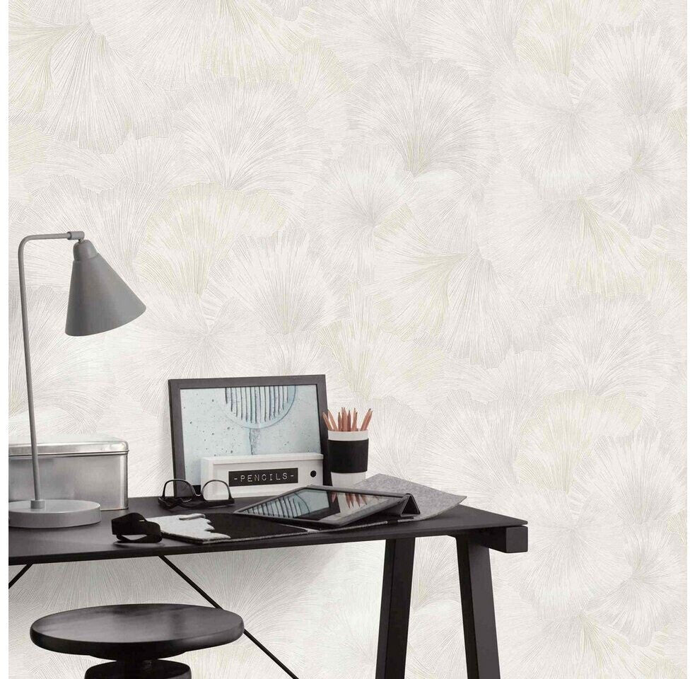 Erismann Fashion For Walls 4 10373-26 cream ginkgo leaf wallpaper