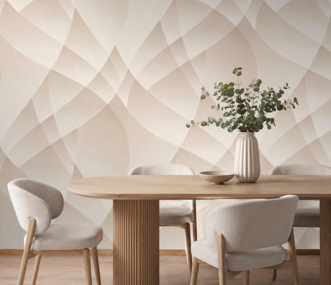 Erismann Fashion For Walls 4 10374-02 beige geometric wallpaper with layered polygonal shapes