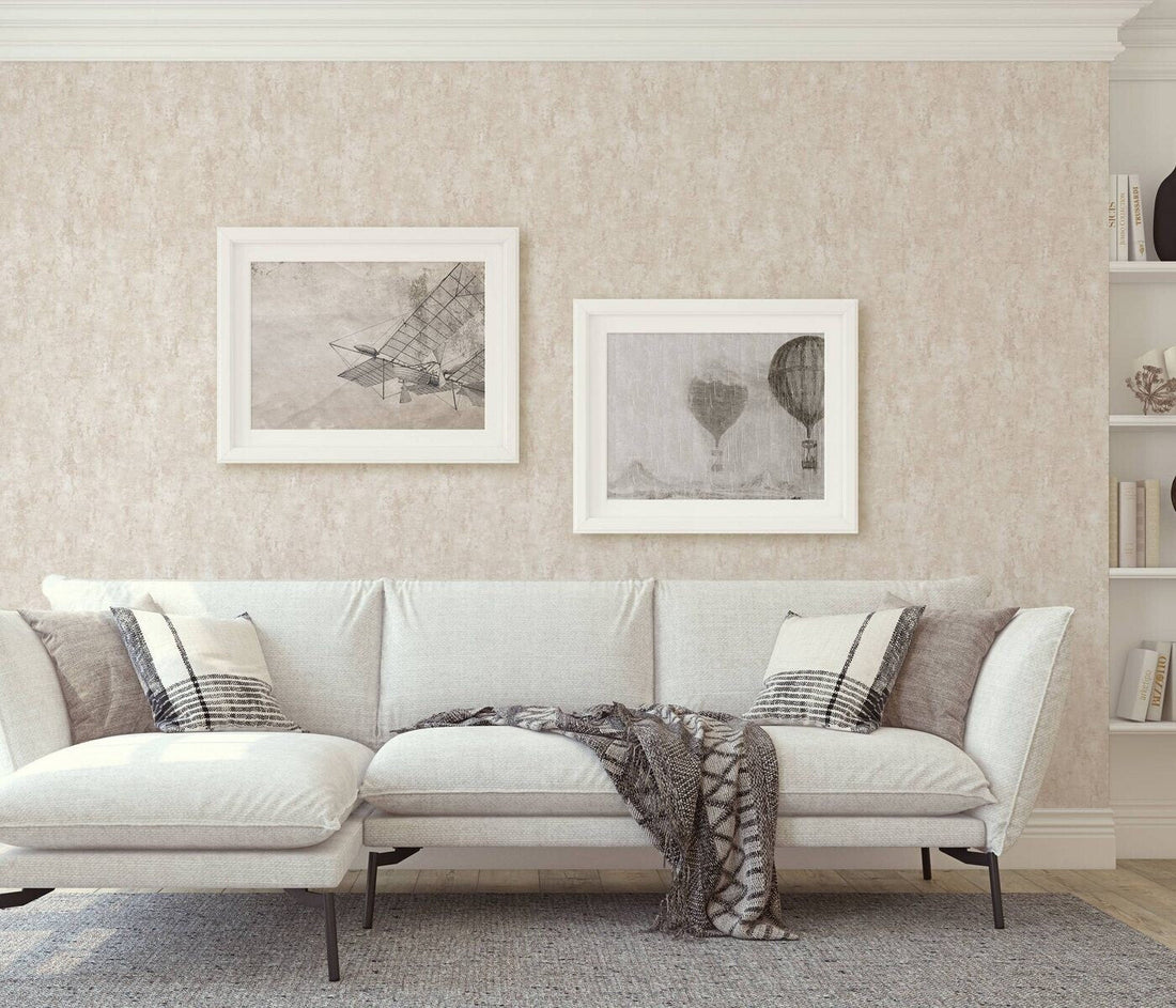 Erismann Fashion For Walls 4 10375-02 wallpaper in warm beige with a soft plaster-effect texture.