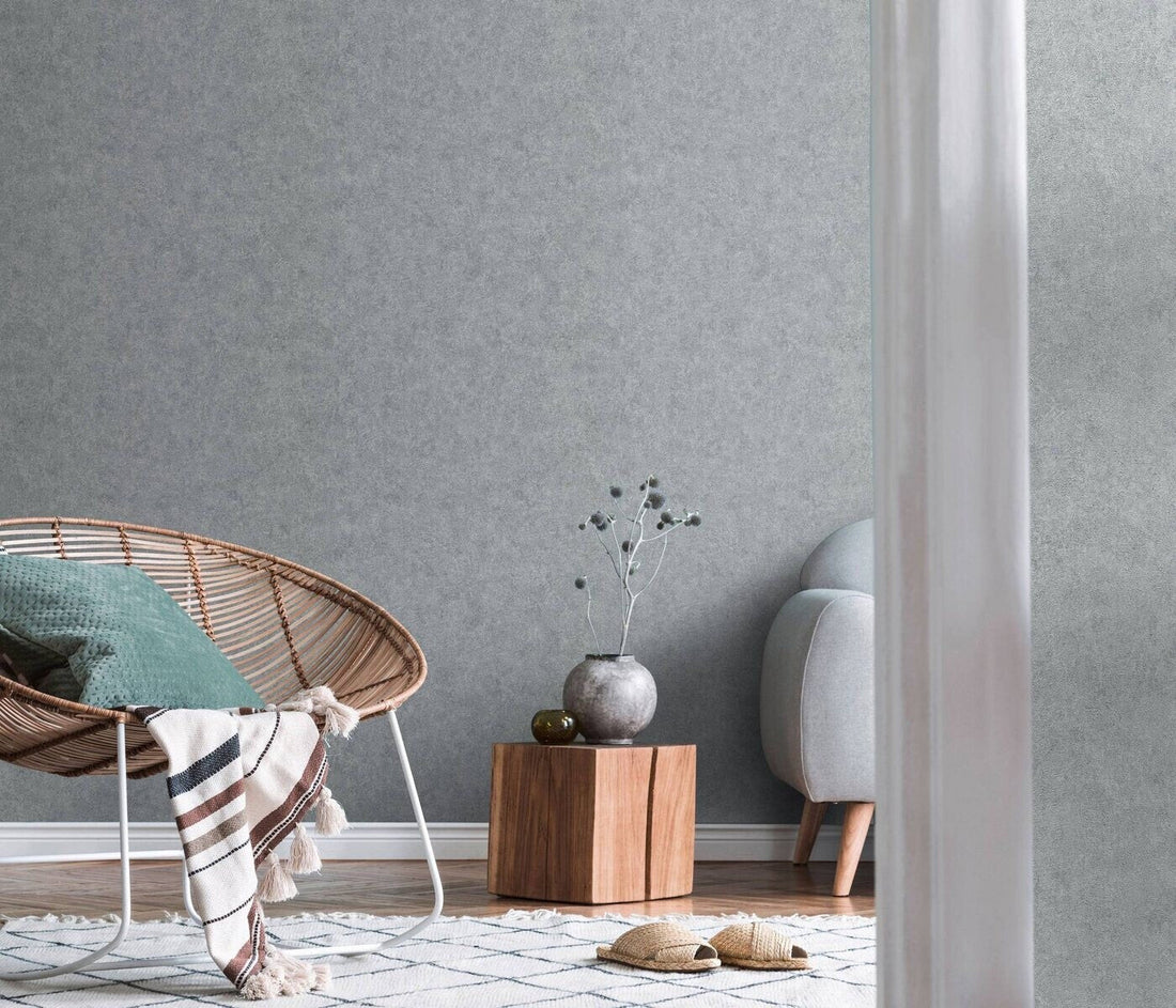 Erismann Fashion For Walls 4 10377-29 in silver grey with a refined plaster-effect plain texture