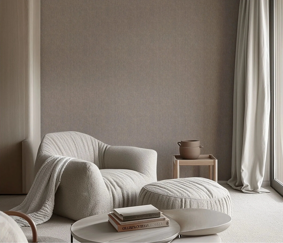 Erismann Forest Dreams 10559-22 warm brown textured wallpaper with vertical strie