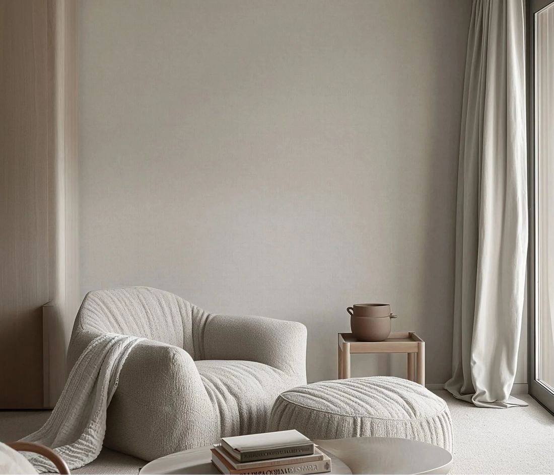 Erismann Forest Dreams 10559-37 plain taupe linen-look non-woven wallpaper