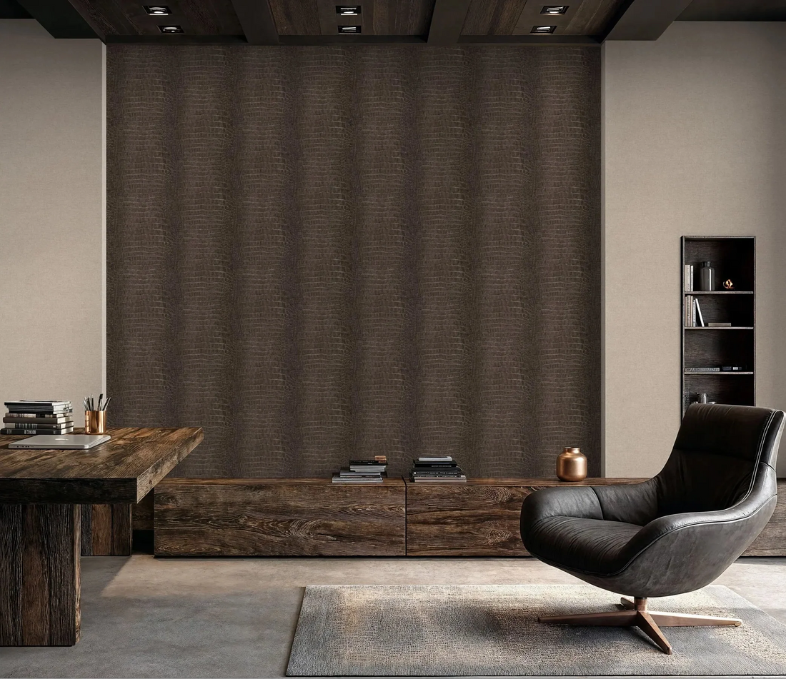 Erismann Forest Dreams 10560-11 crocodile-effect brown non-woven wallpaper