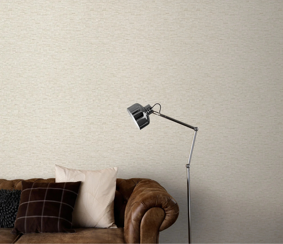 Erismann Forest Dreams 10562-02 beige geometric linen-like textured non-woven wallpaper