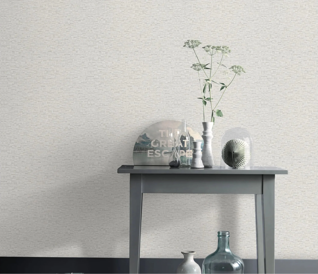 Erismann Forest Dreams 10562-38 taupe geometric wallpaper with subtle linen-like texture
