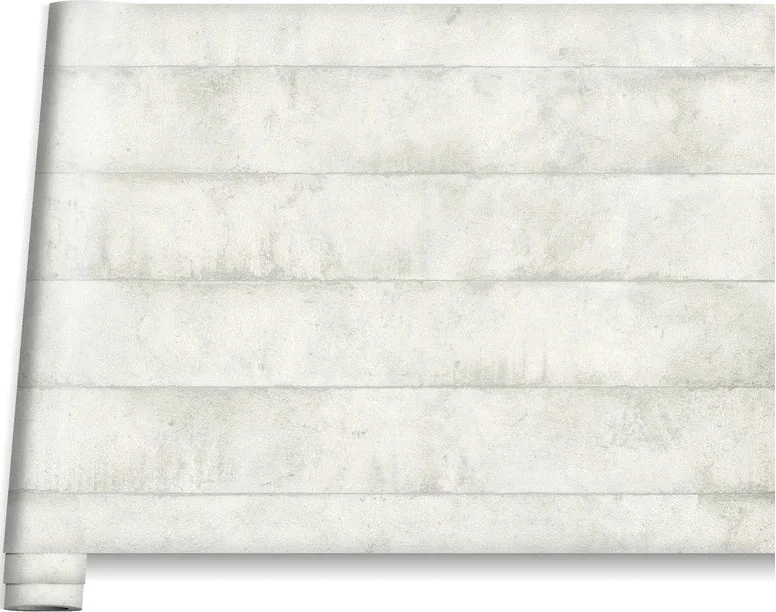 Marburg Avalon 31615 Partially unrolled wallpaper roll showing a light beige‑gray mottled, plaster-like texture on a white background.
