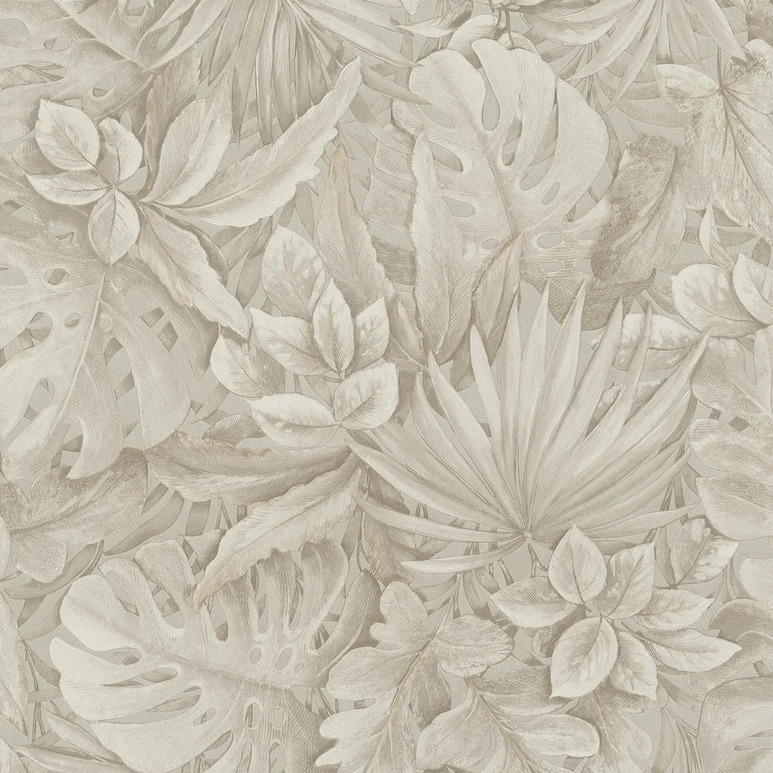 Marburg Botanica 33307 beige leafy botanical wallpaper with detailed foliage on a smooth non-woven surface.