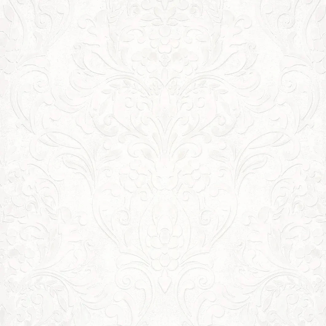 Marburg City Glam 32601 white embossed damask wallpaper
