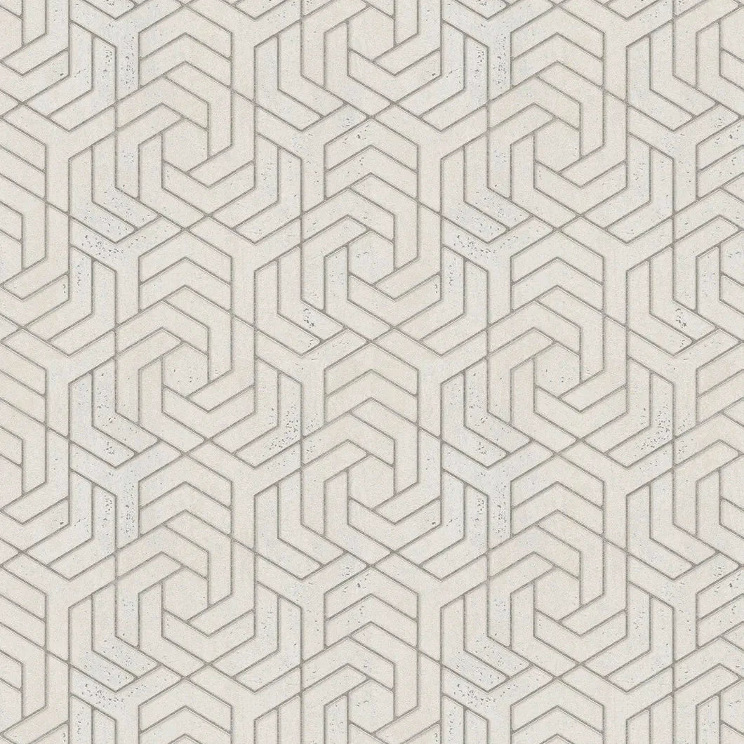 Marburg City Glam 32608 cream geometric wallpaper with subtle stone-effect linework