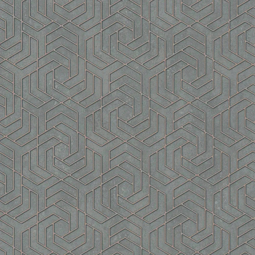 Marburg City Glam 32609 geometric grey wallpaper with polygonal lattice on a stone-like ground.