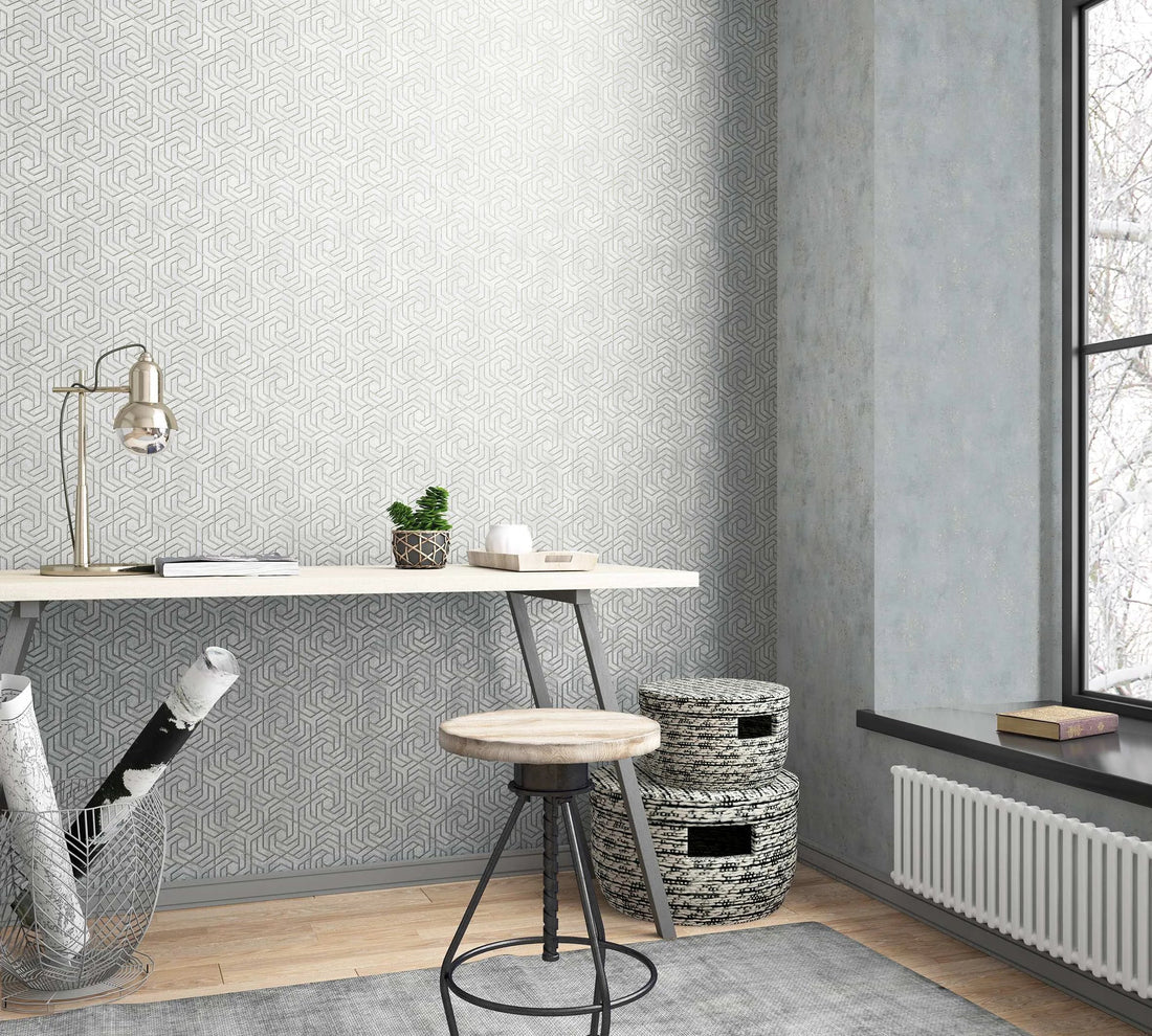 Marburg City Glam 32610 grey geometric wallpaper with a stone-effect polygonal pattern