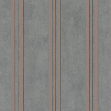 Marburg City Glam 32637 grey vertical stripe wallpaper with plaster-like texture and warm taupe accents