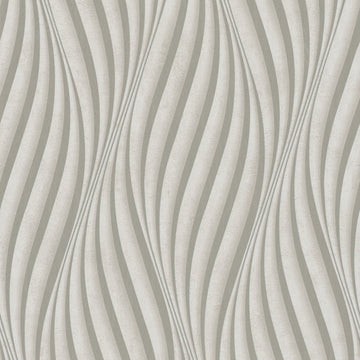 Marburg City Glow 34259 greige wave stripe wallpaper with undulating vertical bands