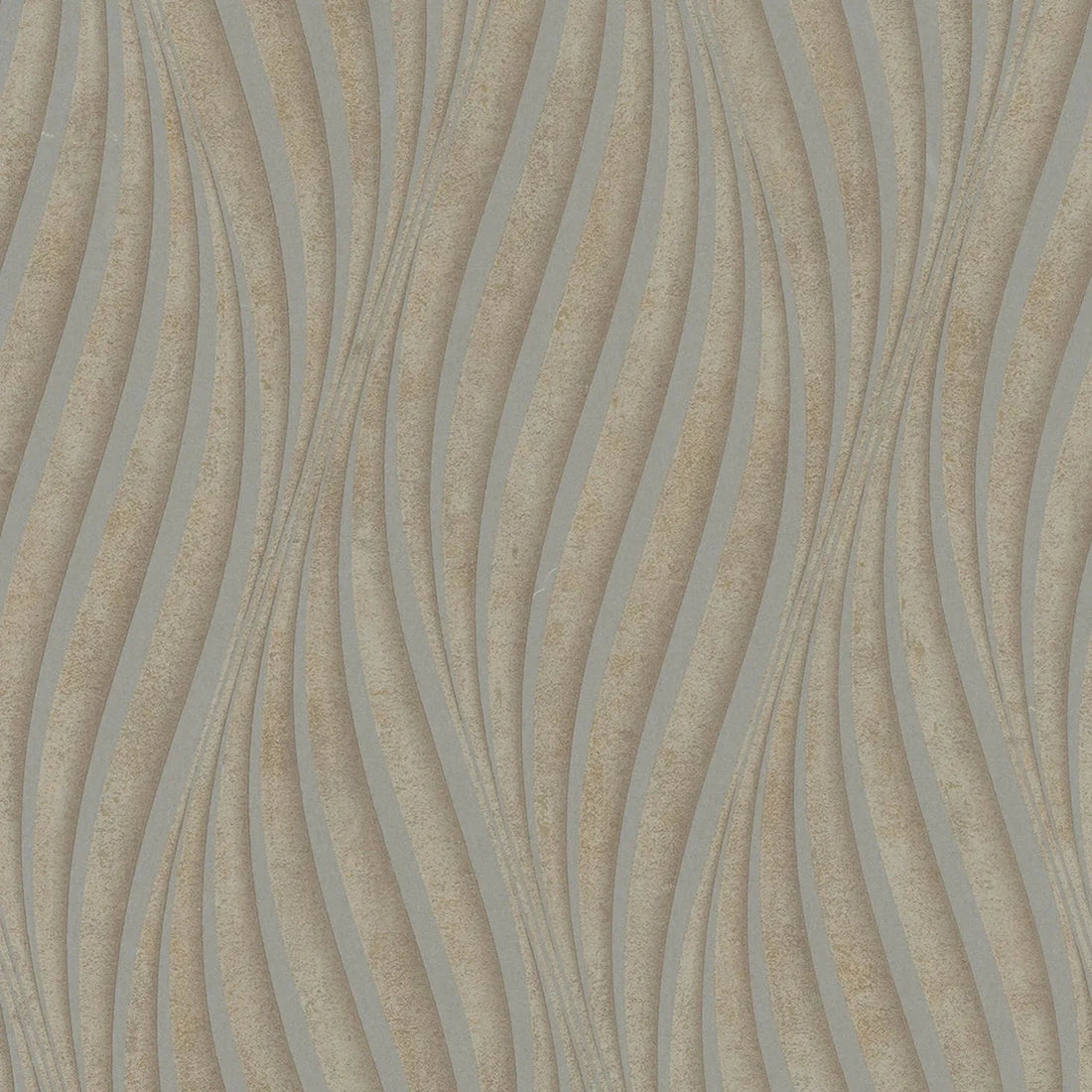 Marburg City Glow 34262 wave pattern wallpaper in warm taupe and grey