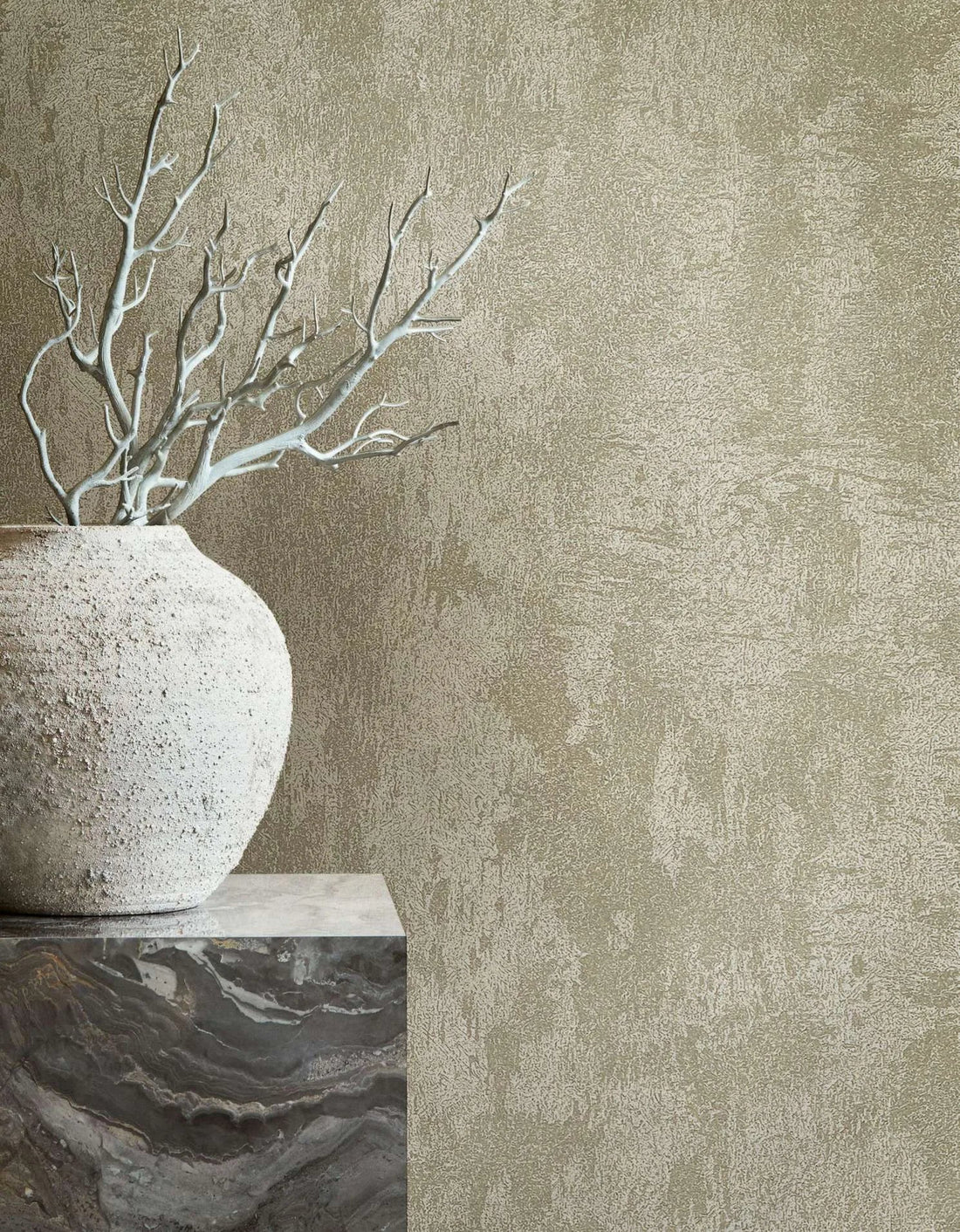 Marburg City Glow 34276 concrete-look plaster texture wallpaper in warm beige