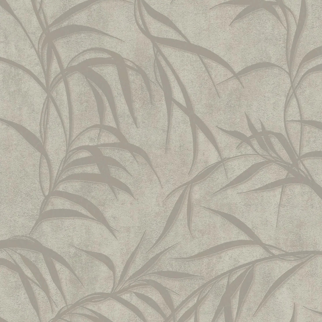 Marburg City Glow 34285 wallpaper with taupe leafy motif on warm beige concrete-look background