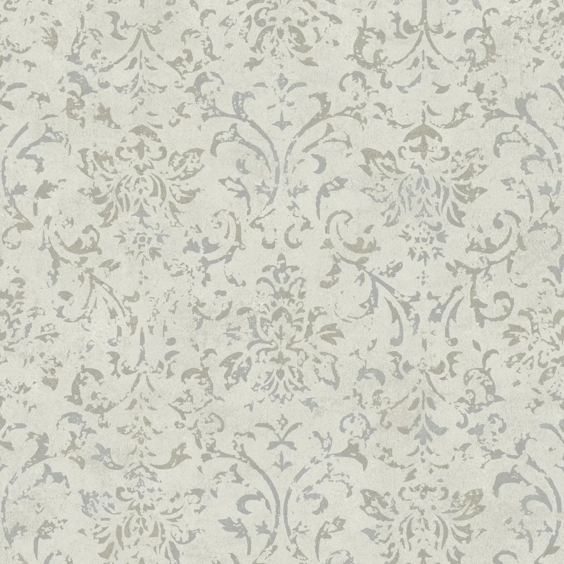 Marburg City Glow 34291 beige distressed damask wallpaper with a subtle plaster effect.