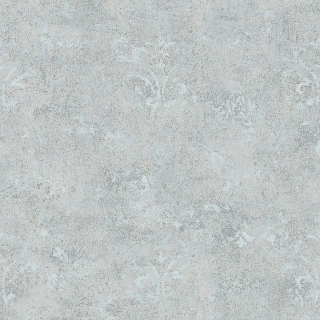 Marburg City Glow 34294 light grey concrete-look wallpaper with faded ornamental damask