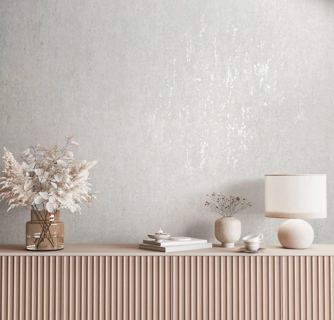 Marburg City Romance 35143 light grey plaster-effect concrete look non-woven wallpaper.