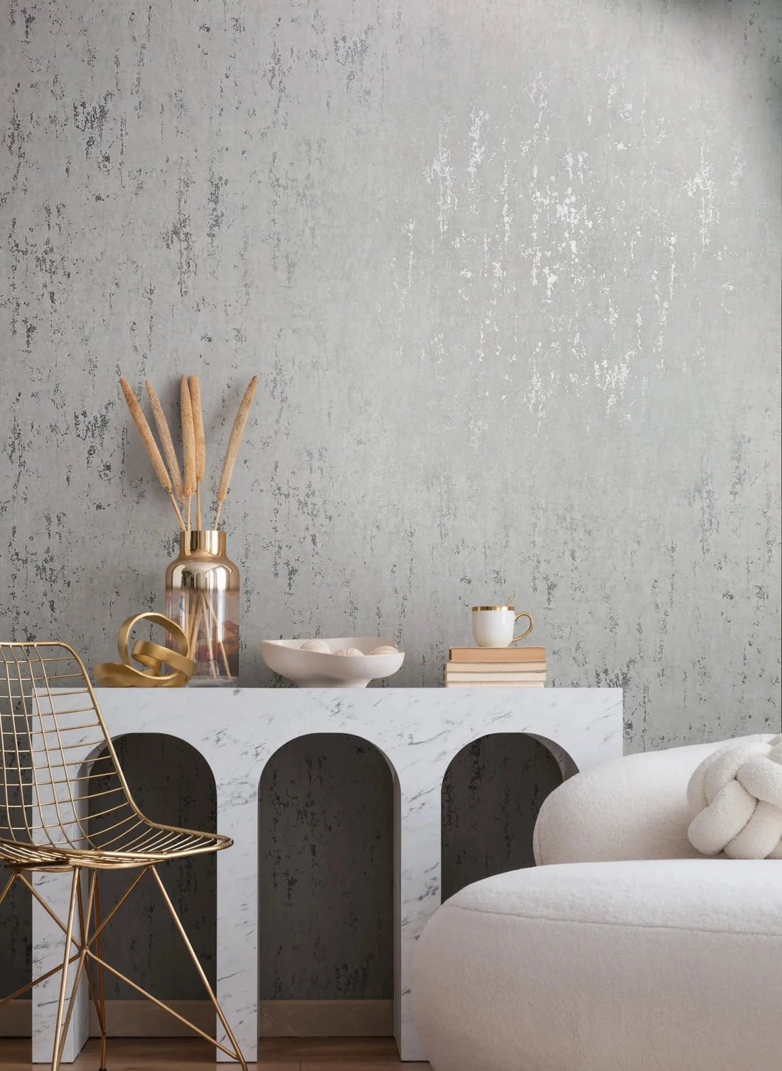 Marburg City Romance 35144 light neutral grey concrete-look wallpaper sample