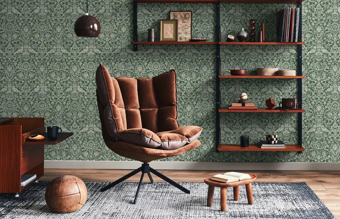 Marburg Heritage 47624 green floral wallpaper with birds on a rich green ground