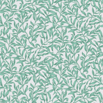 Marburg Heritage 47639 sage green vine botanical wallpaper on a light grey linen-look ground