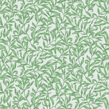 Marburg Heritage 47640 green leafy botanical wallpaper on a light grey linen-look ground