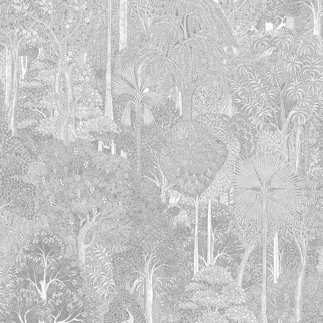 Marburg Heritage 47653 grey scenic forest wallpaper with intricate trees and foliage