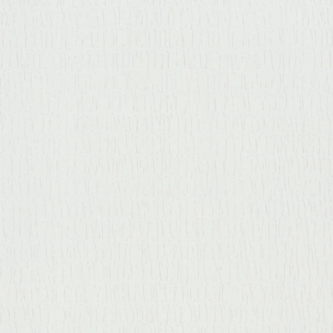 Marburg Kumano 34501 Textured white wallpaper with irregular vertical lines behind a shaggy armchair, a woven rattan pendant light, and a low wood bench with decor.