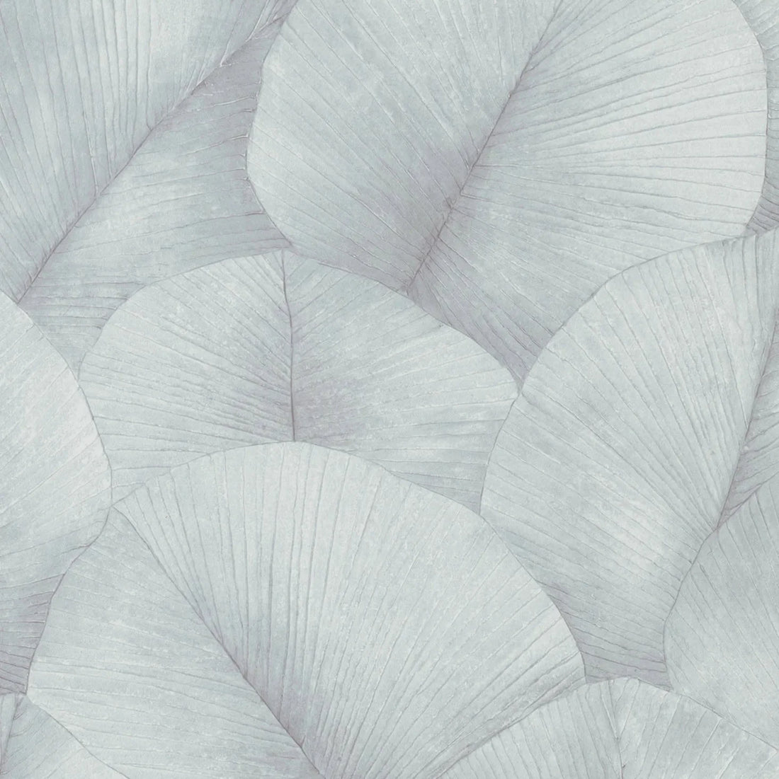 Marburg Kumano 34512 wallpaper with oversized layered leaves in cool light grey.