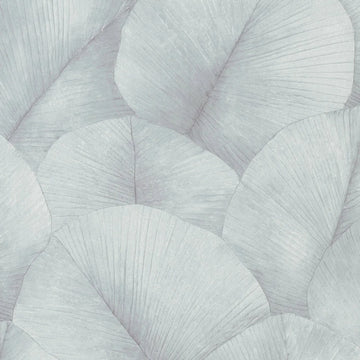 Marburg Kumano 34512 wallpaper with oversized layered leaves in cool light grey.