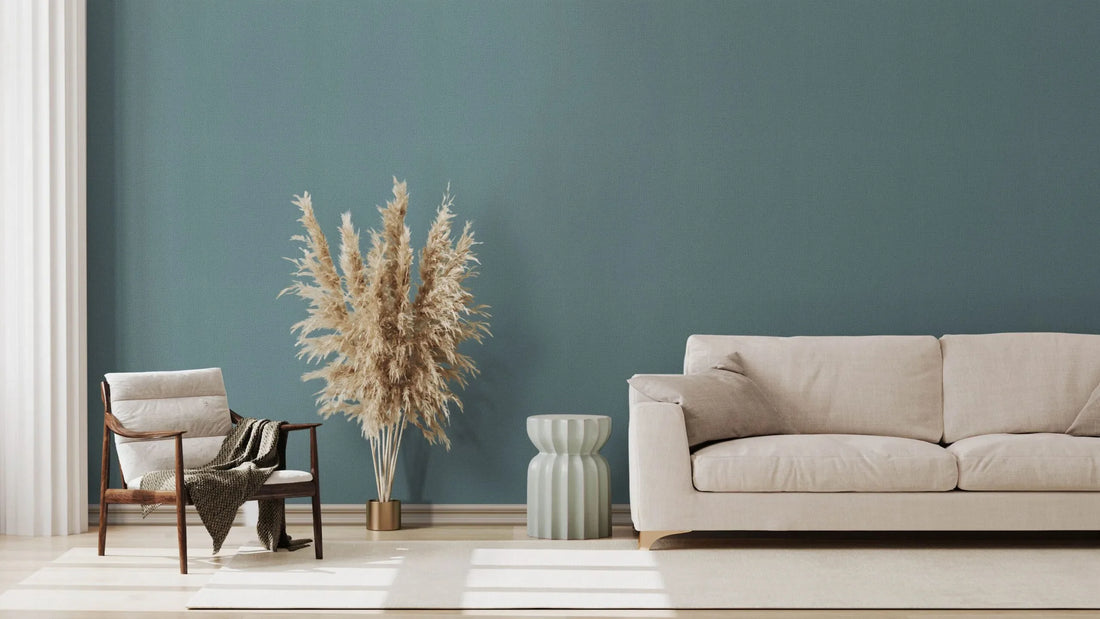 Marburg Kumano 34524 blue linen-effect textured wallpaper