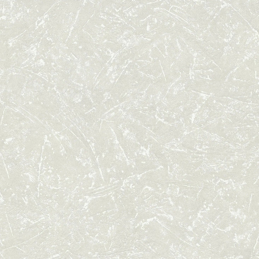 Marburg Loft Superior 34152 Light beige‑gray textured wallpaper with subtle abstract scratch lines behind a wood‑and‑metal table styled with matte bottles, a dark vase holding berry branches, a white bowl filled with beans, and a small lidded jar.