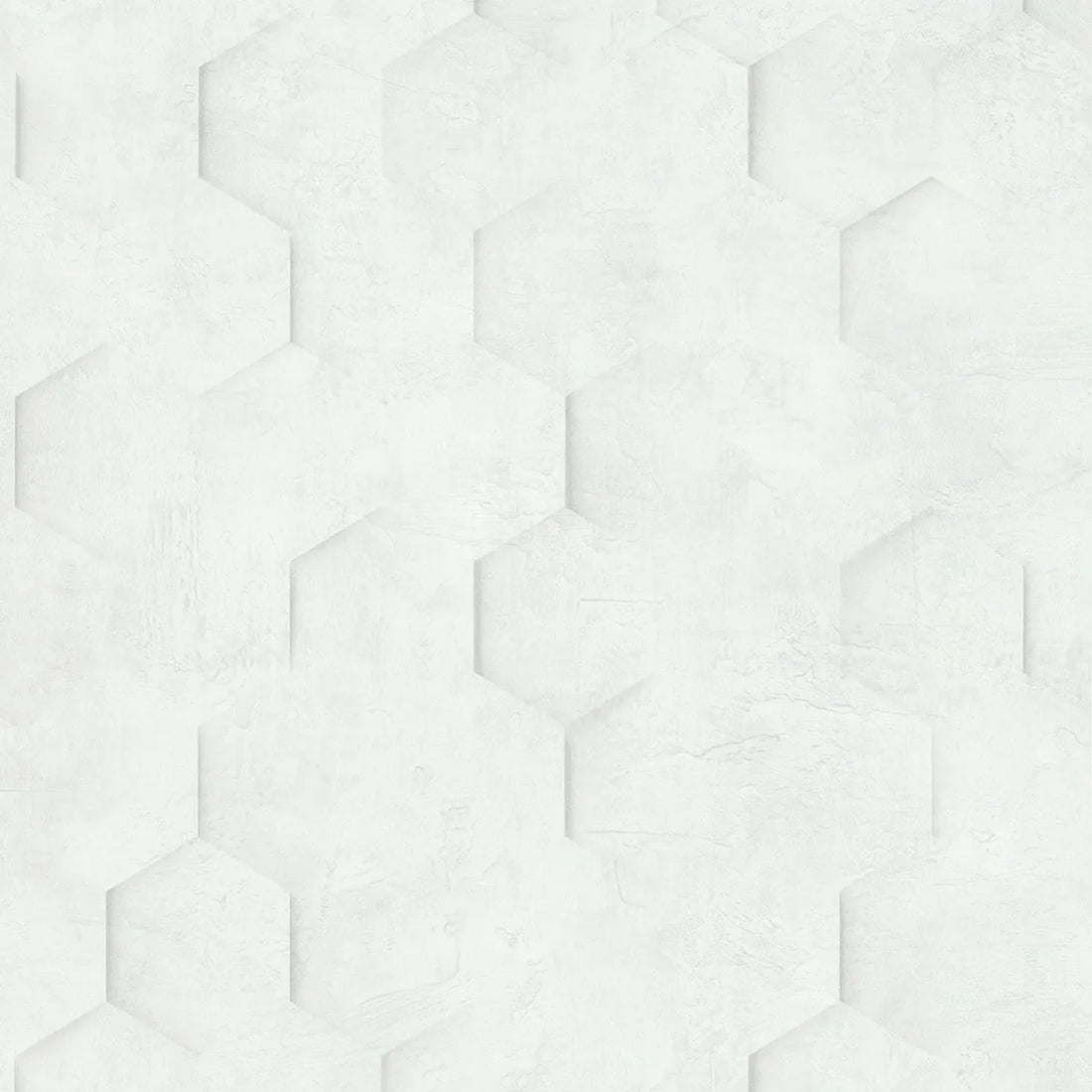 Marburg Loft Superior 34157 white hexagon geometric plaster-look wallpaper
