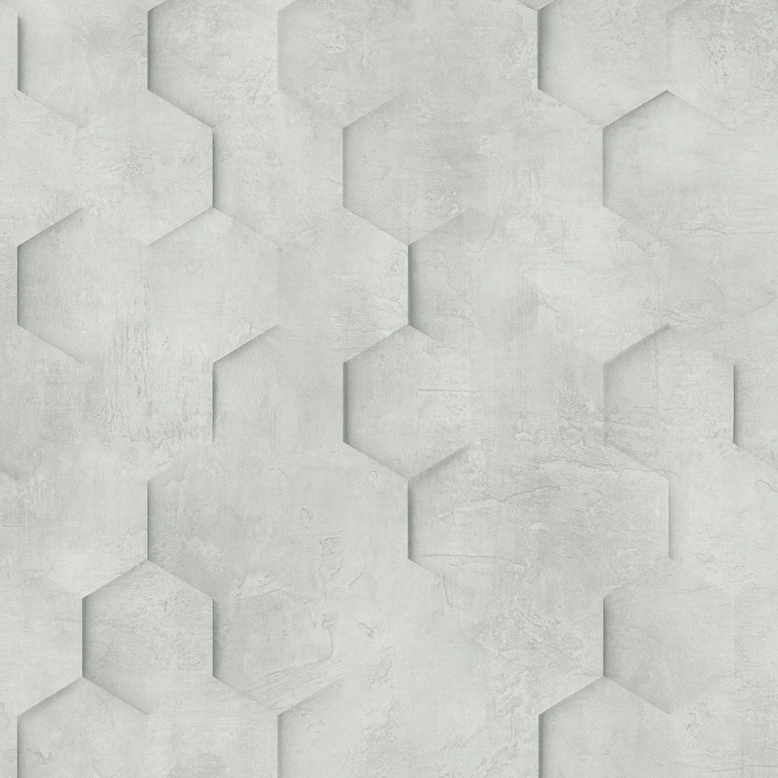 Marburg Loft Superior 34159 light grey hexagon geometric plaster-effect wallpaper