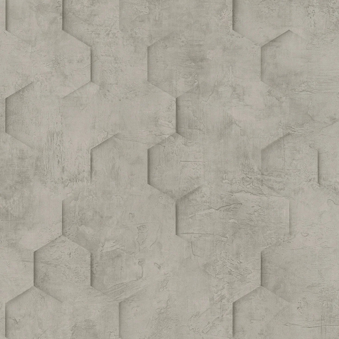 Marburg Loft Superior 34162 taupe hexagon plaster-look geometric wallpaper