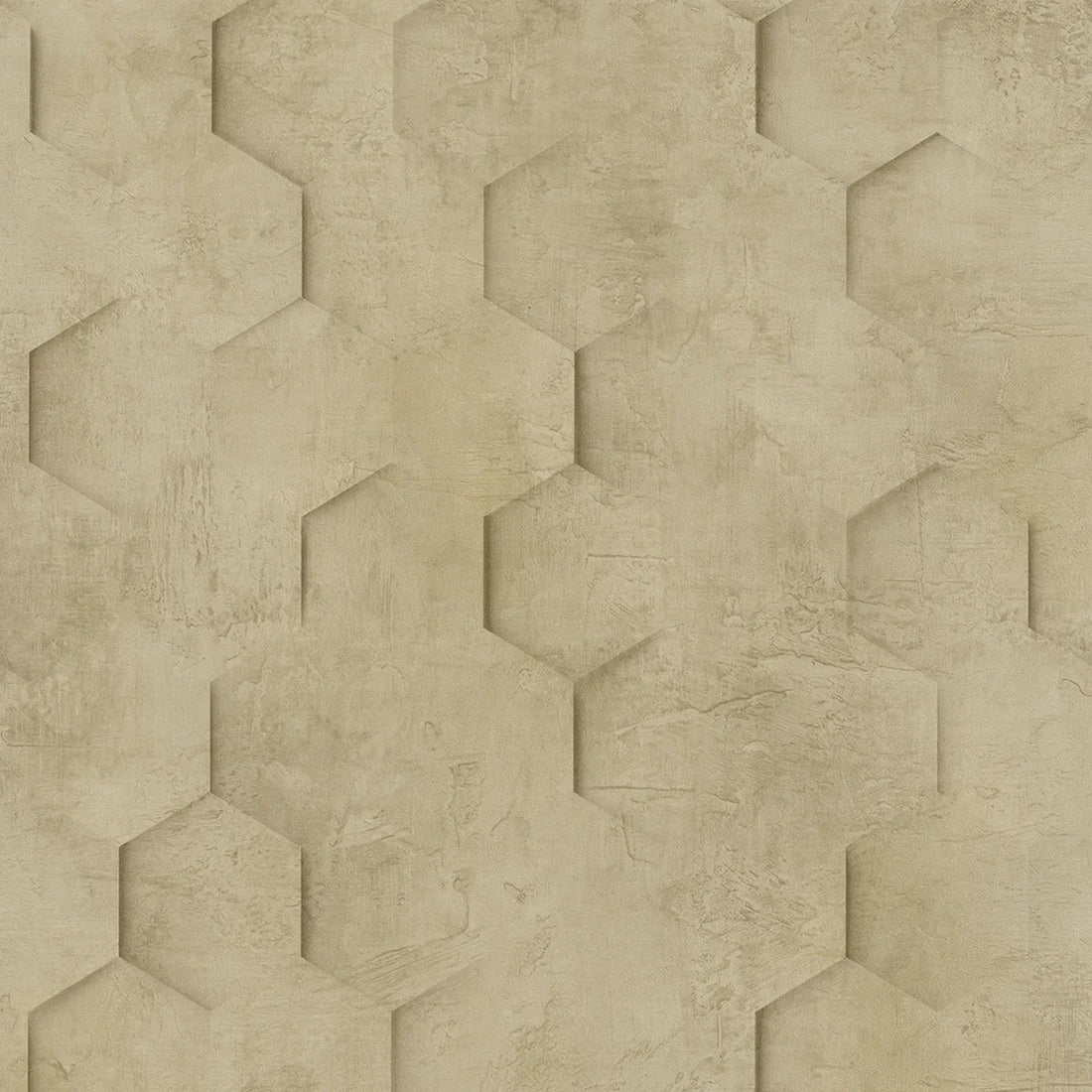 Marburg Loft Superior 34163 warm beige hexagon geometric plaster-effect wallpaper