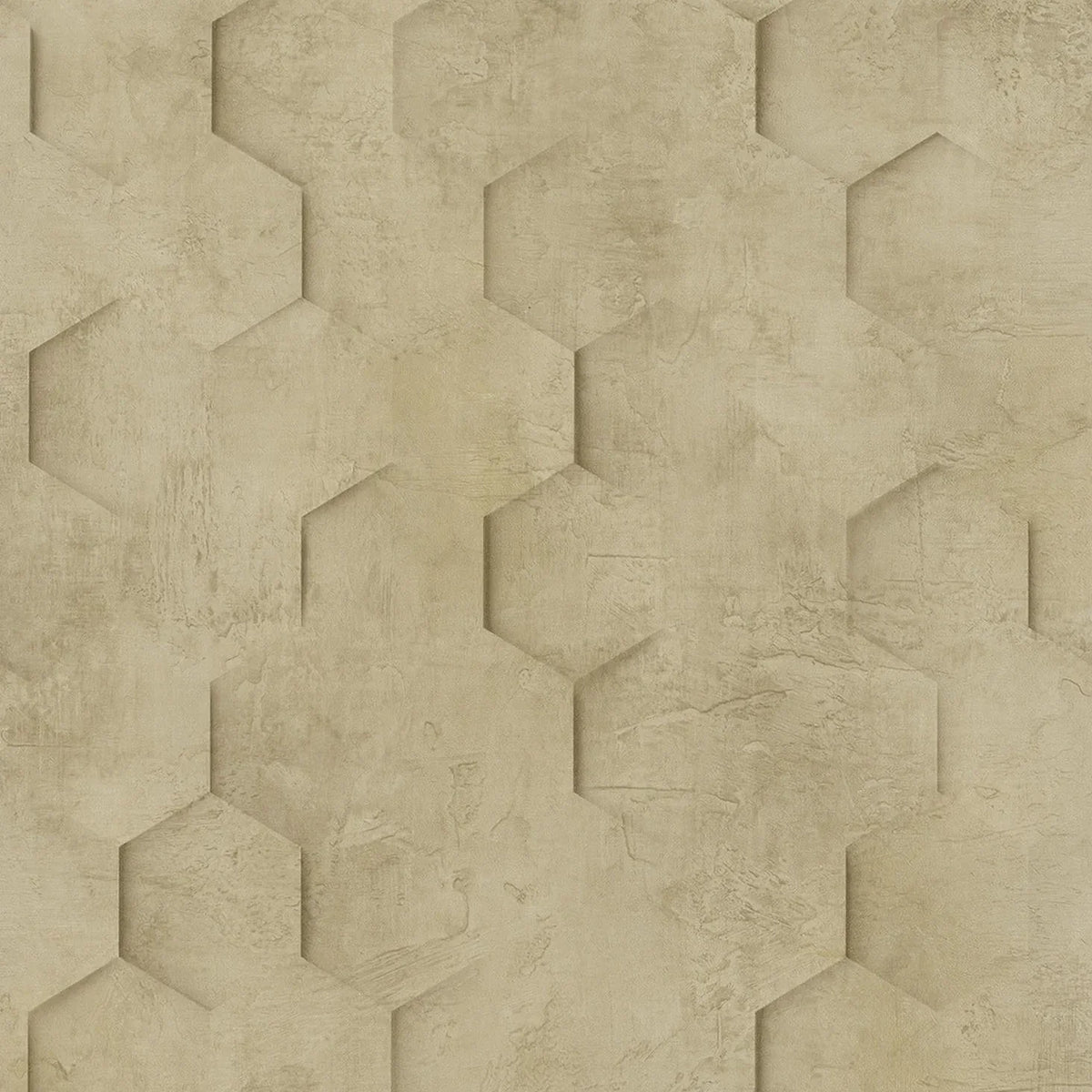 Marburg Loft Superior 34163 warm beige hexagon geometric plaster-effect wallpaper