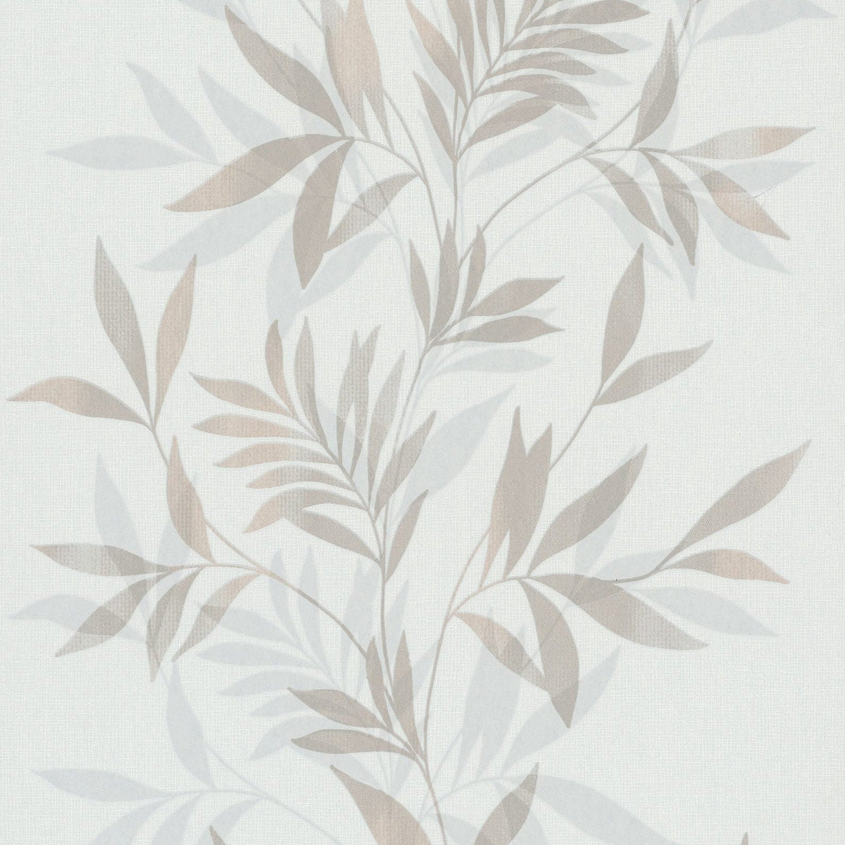 Marburg Mona 82459 beige and white leafy botanical wallpaper with a subtle linen-like ground