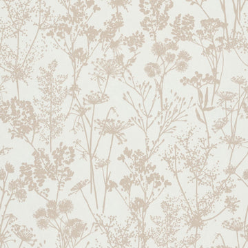 Marburg Mona 82463 wallpaper with soft beige botanical silhouettes on a soft white ground.