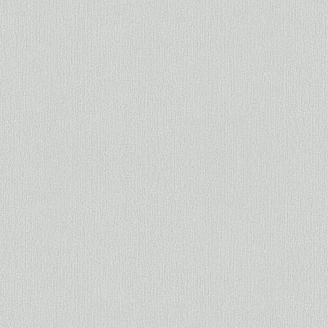 Marburg Mona 82479 Light gray textured wallpaper with fine vertical lines behind a wooden console topped with a pink vase holding dried grasses.