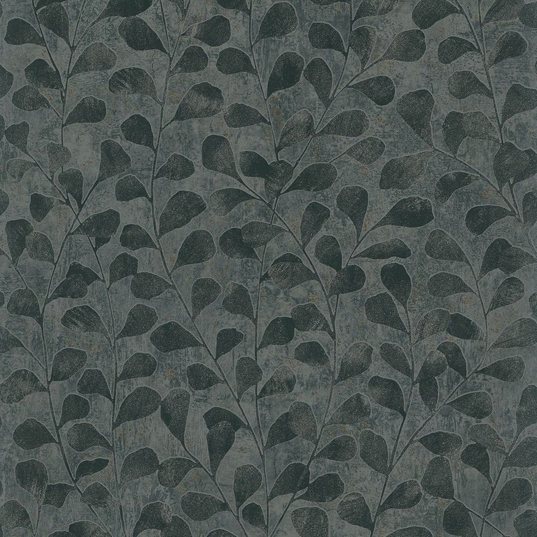 Marburg Naomi 82503 charcoal grey leafy wallpaper close-up