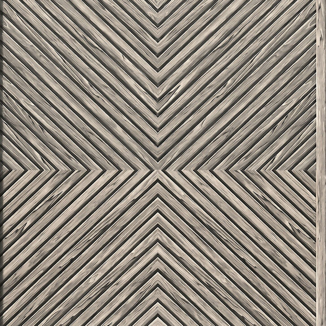 Marburg Naomi 89018 warm taupe wood-look chevron diamond geometric wallpaper close-up