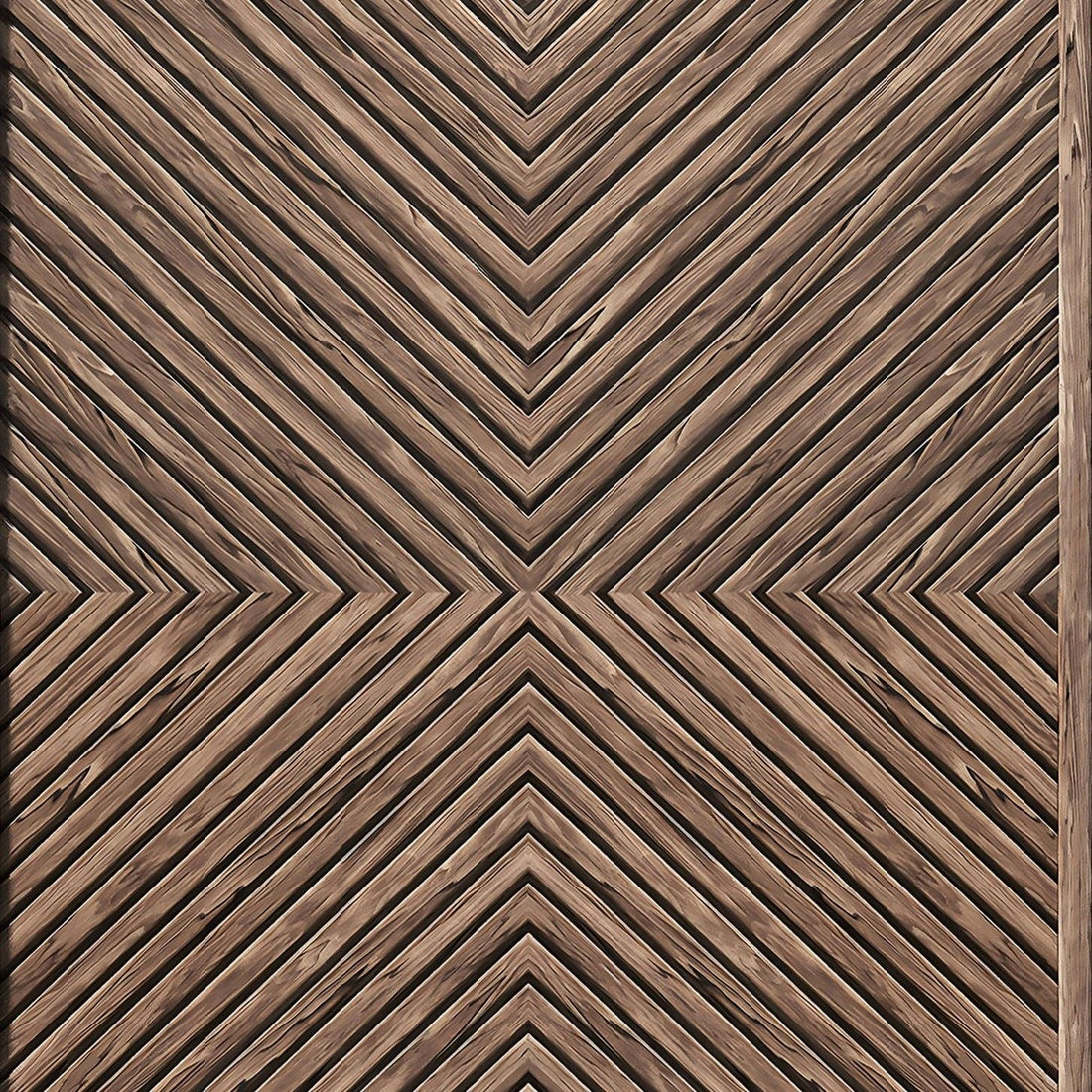 Marburg Naomi 89020 wood-look geometric diamond wallpaper in warm brown