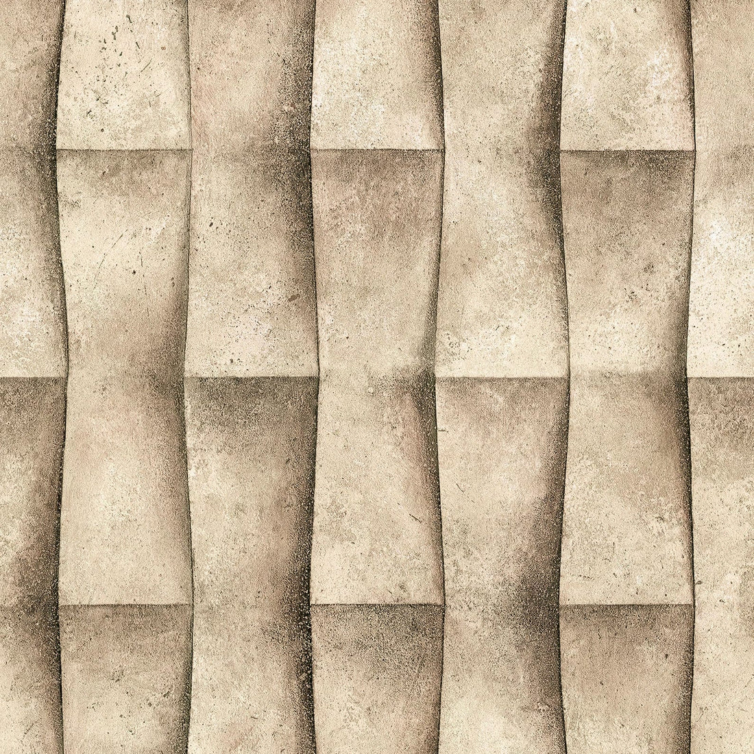 Marburg Novamur Mona 81648 wallpaper in warm brown-beige with a 3D geometric plaster effect.