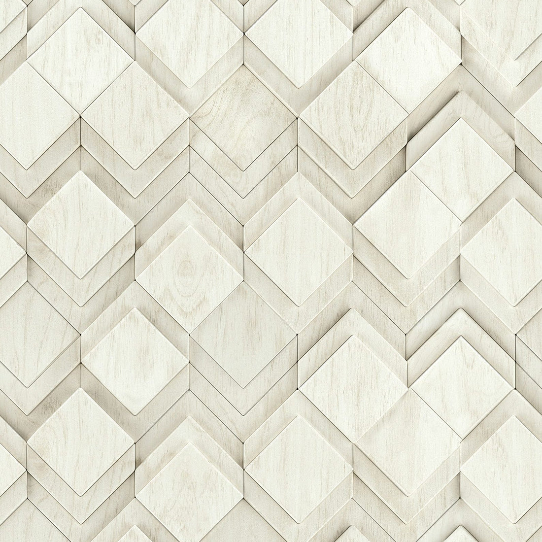 Marburg Novamur Mona 81679 soft white geometric diamond 3D effect non-woven wallpaper.