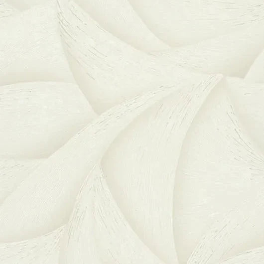 Marburg Ritus 35502 abstract wave wallpaper in soft white-beige with a subtle 3D plaster-like effect.
